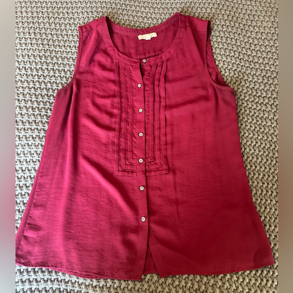 Banana Republic dark red button down shirt.